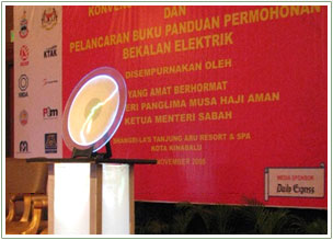 Launch of Buku Panduan Sabah Electricity Sdn Bhd 2008 – launch gimmick, sound & AV